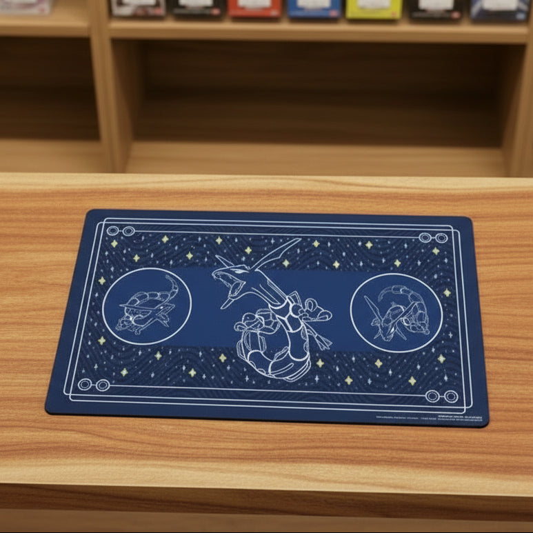 Pokemon Center Exclusive Rayquaza Among the Stars Playmat TCG Anti-Slip with Beautiful Artwork - Tall Grass Grabs