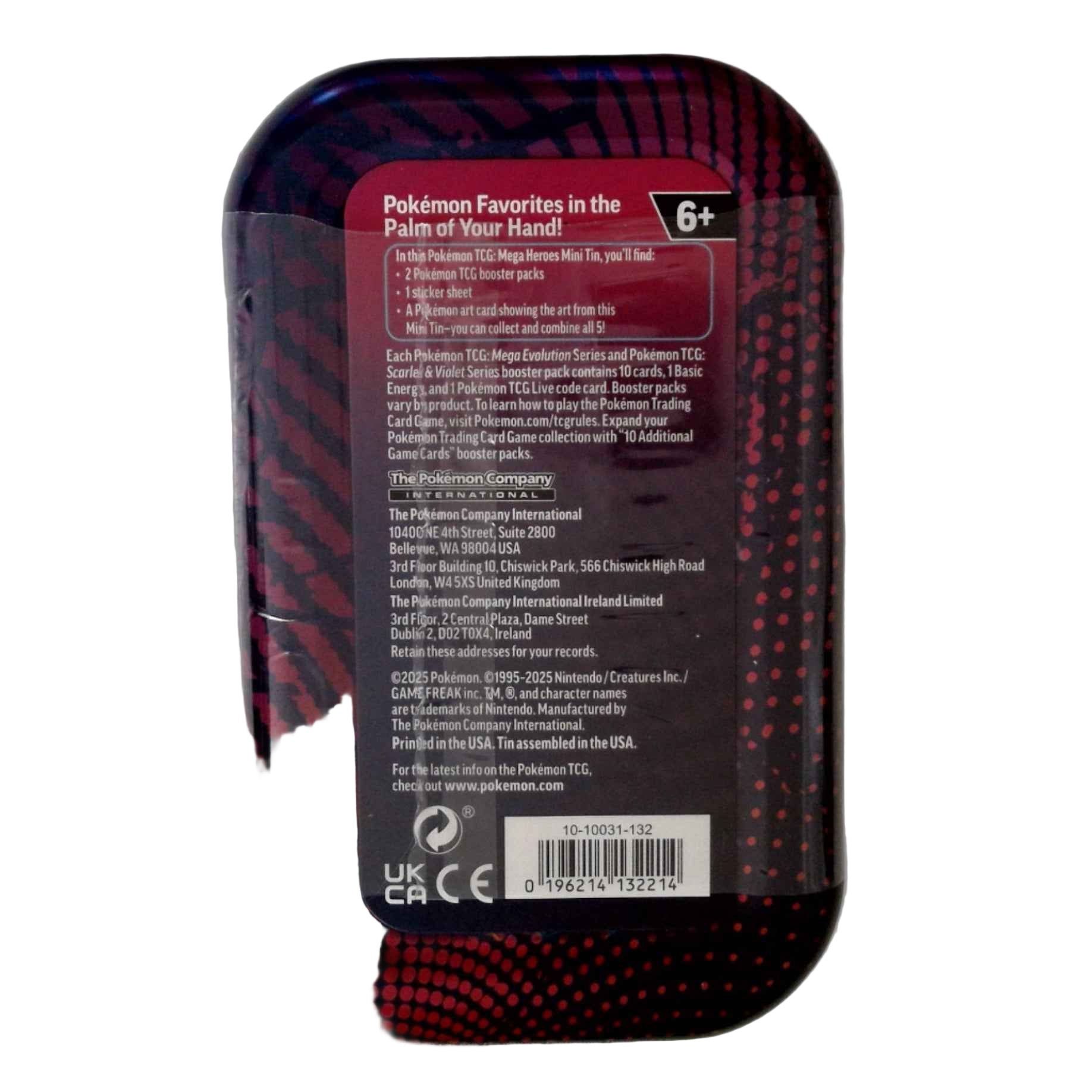 Pokemon Lucario Mega Evolutions Tin - Official Trading Card Collectible Storage Case - Tall Grass Grabs