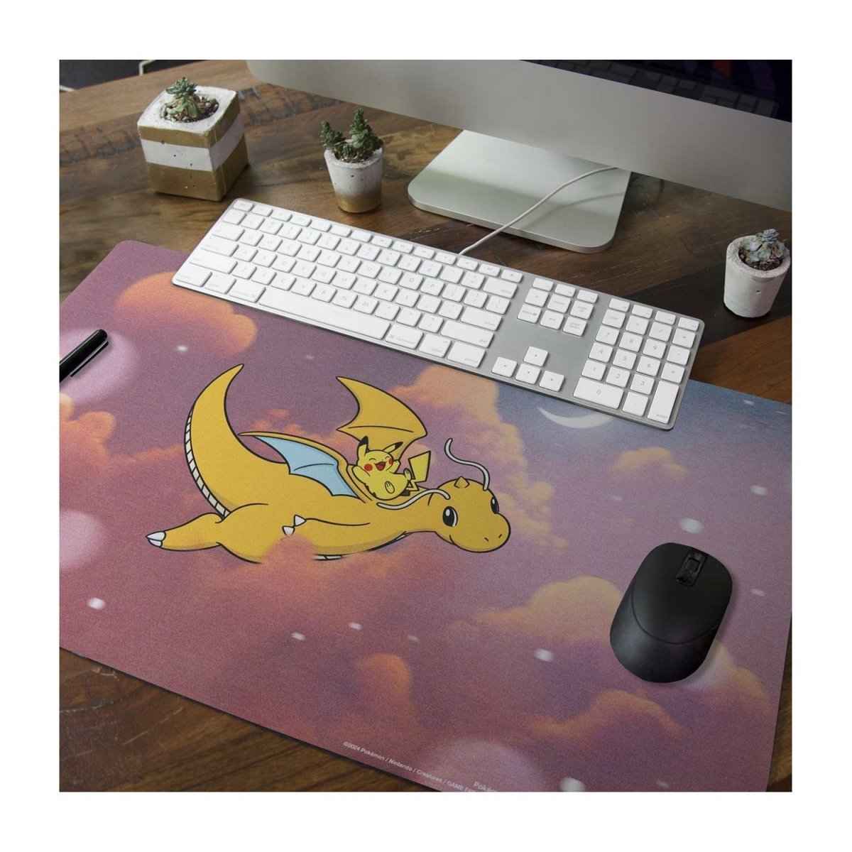Pokemon Center Exclusive Dreamy Dragonite Playmat Featuring Dragonite and Pikachu in a Cloudy Sky Design Non-Slip Rubber Limited Edition - Tall Grass Grabs