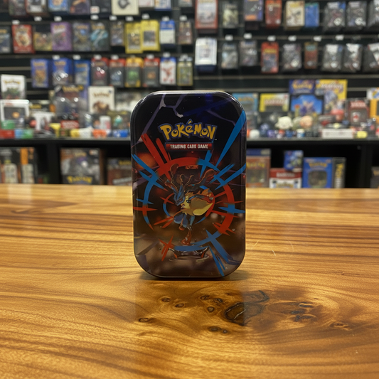 Pokemon Lucario Mega Evolutions Tin - Official Trading Card Collectible Storage Case - Tall Grass Grabs