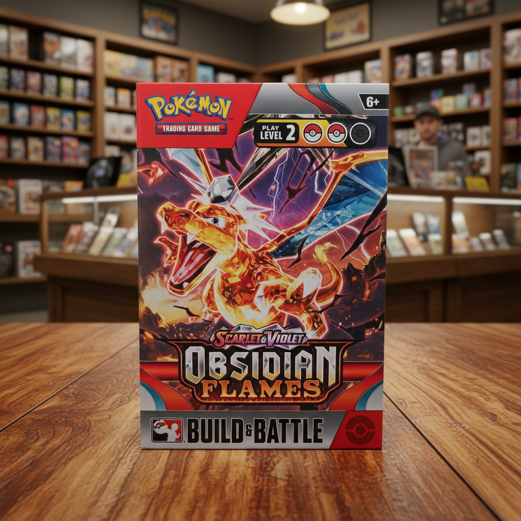 Pokémon Obsidian Flames Build and Battle Box - Scarlet & Violet Edition, Play Level 2, Ages 6+, Collectible Trading Card Game - Tall Grass Grabs