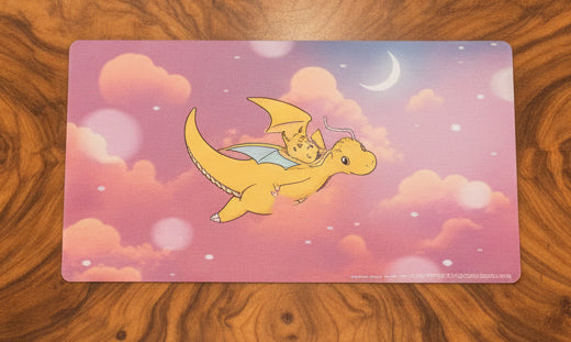 Pokemon Center Exclusive Dreamy Dragonite Playmat Featuring Dragonite and Pikachu in a Cloudy Sky Design Non-Slip Rubber Limited Edition - Tall Grass Grabs
