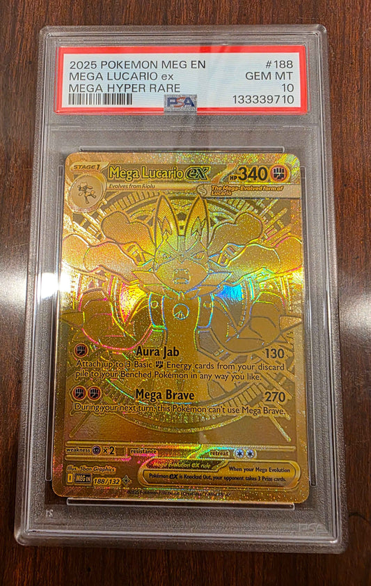 PSA 10 Mega Lucario ex - Mega Hyper Rare 188/132
