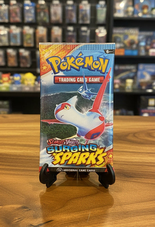 Pokémon TCG Surging Sparks Booster Pack English 10 Additional Cards Including A Chance At Pikachu's Cornhole Card! - Tall Grass Grabs